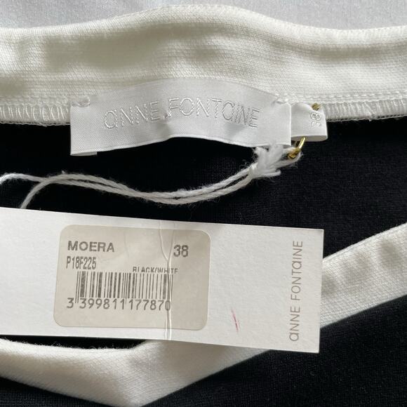 Anne Fontaine Women's Black White Moera Ruffle Dress Size 38 Parisian Chic - Picture 5 of 14